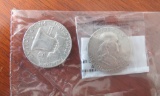 2- 1963 half dollars, mint mark D