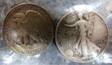 1943 and 1944 Walking Liberty Silver half dollar no mint mark
