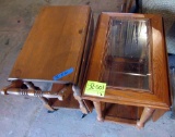 end table, wood table cart