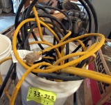 bucket w/extension cords