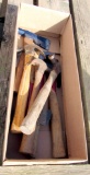 box of hatchets and hammers
