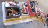 misc tools, torch, hammers, power strip, extension cord