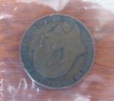 1908 King Edward half penny