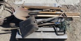 shovels, axe, saws, rake