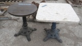 2 small tables w/cast iron bases