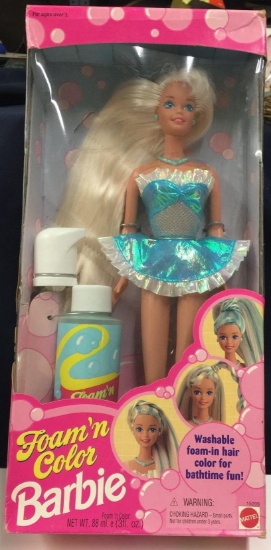 1995 Mattel Foam 'n Color Barbie Doll NRFB
