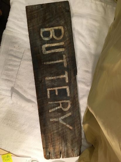 Antique "BUTTERY" Painted Sign Board