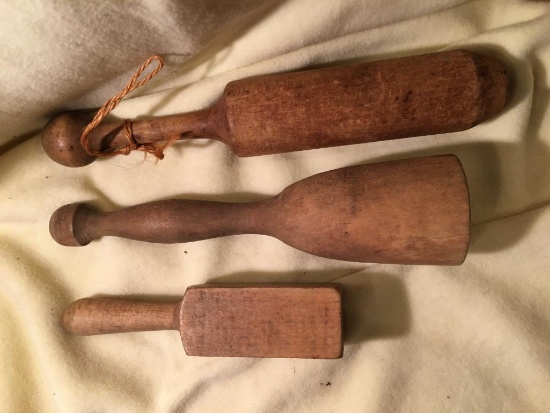 Vintage Primitive Wooden Kitchen Tools
