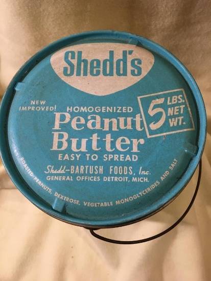 Vintage Shedd's Peanut Butter Bucket Tin