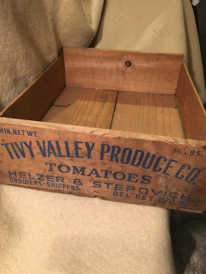 Vintage TIVY Valley Produce Co. Tomato Crate