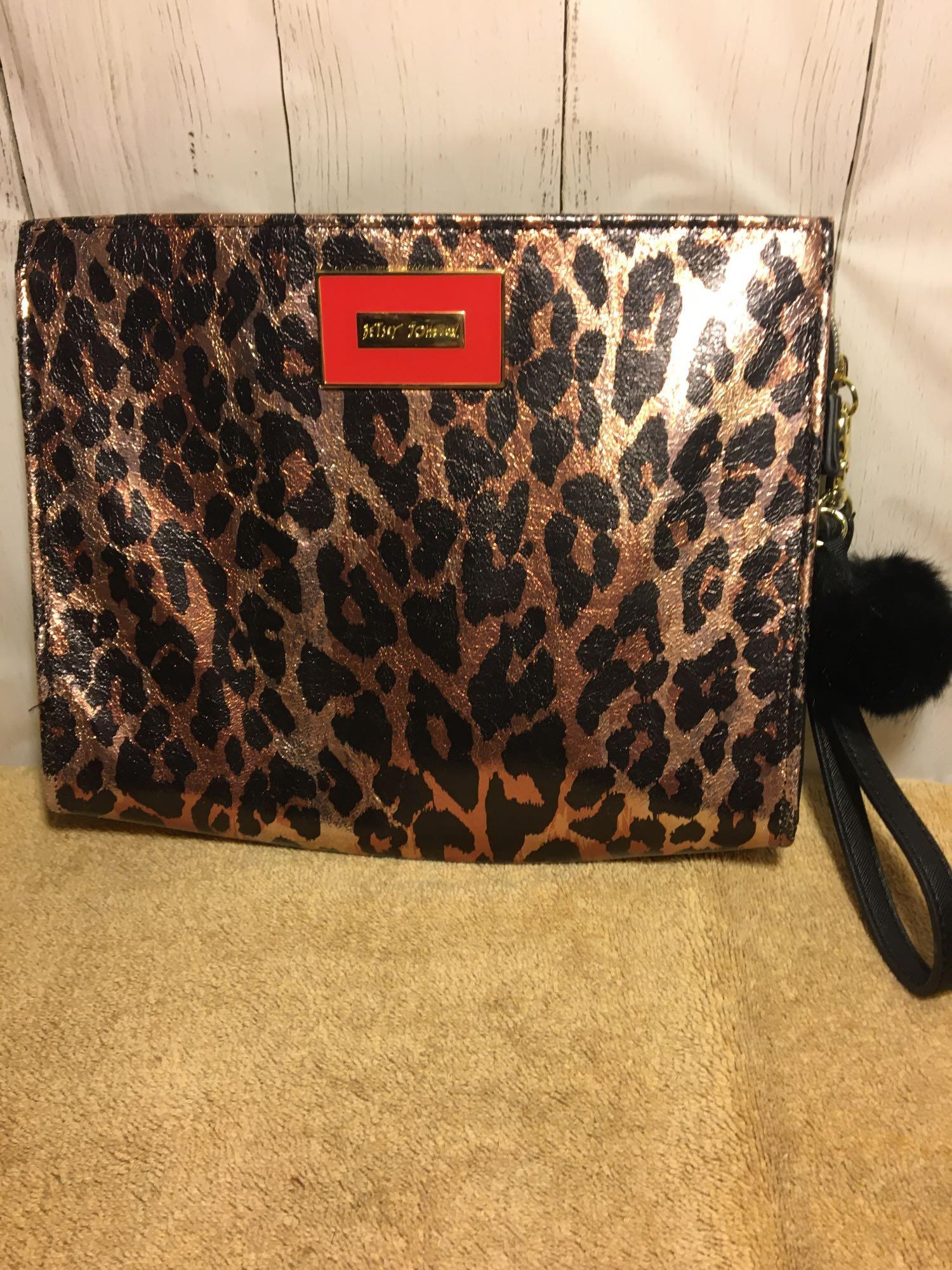 Betsey johnson clearance leopard bag