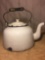 Vintage White Enamelware Tea Kettle
