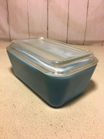 Pyrex Primary Color Blue Refrigerator Dish and Lid, #502B, 1.5-Pint