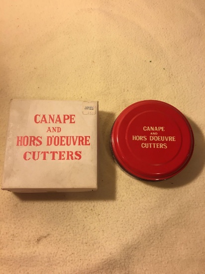 Vintage Canape and Hors D'Oeuvre Tin Shaped Cutters