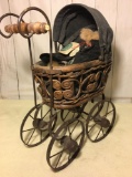 Boyd's Bear with Rattan and Metal Buggy