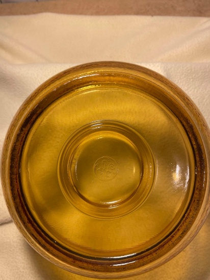 Vintage GE Amber Textured Glass Mixer Bowl