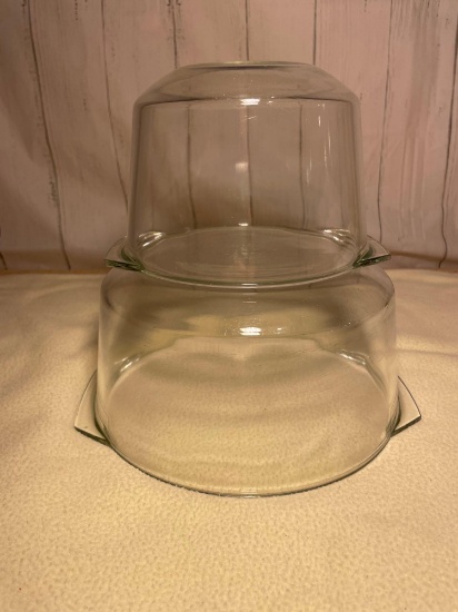 Pyrex Clear Glass Mixing Bowl Set, #343, 344