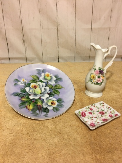 Lefton China Plate, Vase, Butter Pat
