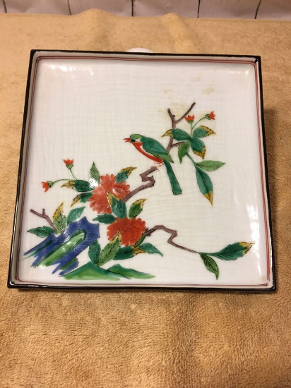 Oriental Trinket Dish, Bird and Flowers