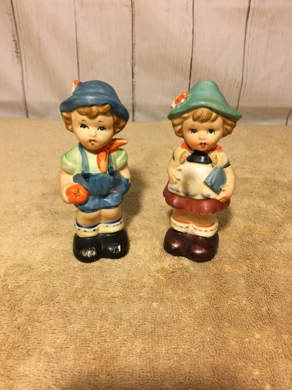 Swiss Boy and Girl Salt and Pepper Shakers, Enesco Japan