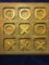 Vintage Wood Tic Tac Toe Board with Gold Tone X's and O's