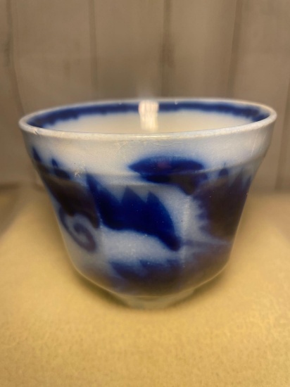 Antique Flow Blue Handle-less Tea Cup
