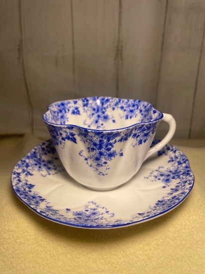 Shelley England Fine Bone China Dainty Blue Cup and Saucer Set