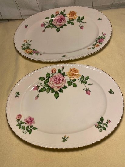 Franconia Krautheim-Selb Bavaria Serving Platters, Rose Garden