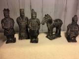Vintage Chinese Terra Cotta Army Warriors in Embossed Box