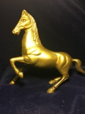 Vintage Solid Brass Rearing Horse Figure