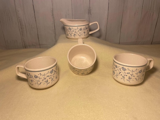 Temper-Ware by Lenox Cups and Creamer, Blue Breeze