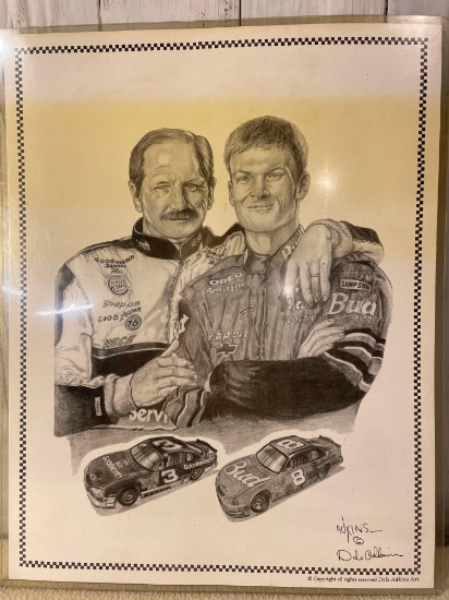 Dale Earnhardt Senior and Junior - Dale Adkins Art Print 11" X 14"