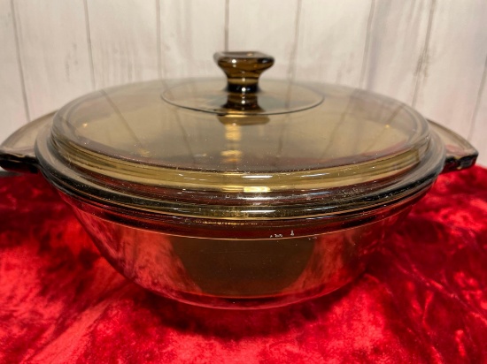 Anchor Ovenware Covered Casserole Dish, Brown/Amber