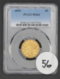 1895 $5 Liberty Head Half Eagle Gold, PCGS MS61