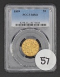 1899 $5 Liberty Head Half Eagle Gold, PCGS MS61