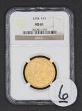 1894 $10 Liberty Head Eagle Gold Coin, NGC MS61