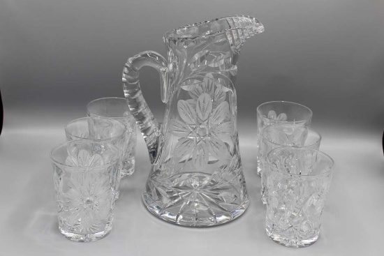 Crystal Pitcher and Glass set