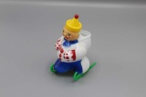 E. Rosen “Snowman on Sled” Blue, candy container