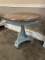 Round Accent Table -Teal Legs