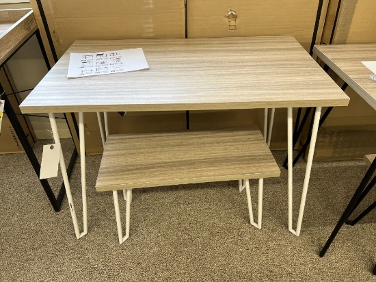 Ashley Desk w/ Bench-White Legs
