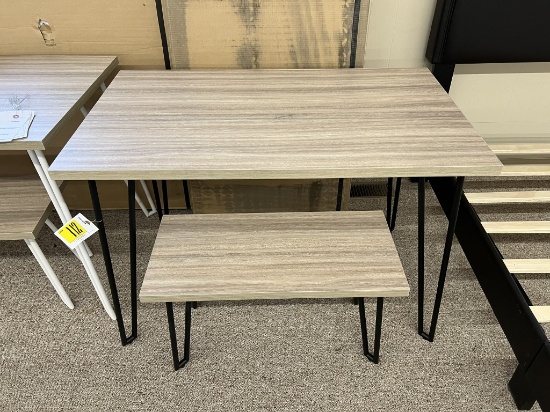 Ashley Desk w/ Bench- Black Legs