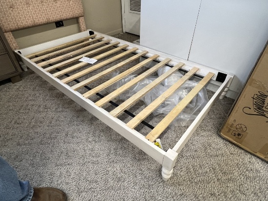Twin Platform Bed-Off White