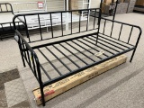 Black Metal Daybed w/ Trundle