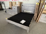Queen Grey Headboard & Platform