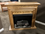 Jensen Oak Fireplace w/ Fuel Jars & Lighter
