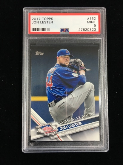 PSA Graded 2017 Topps Jon Lester Cubs Baseball Card - Mint 9