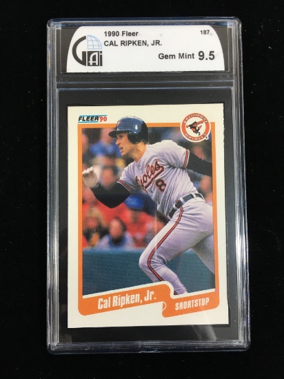 GAI Graded 1990 Fleer Cal Ripken Jr. Orioles Baseball Card - Gem Mint 9.5