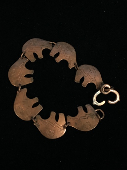 Copper Native American Spirit Bear 7.5" Bracelet