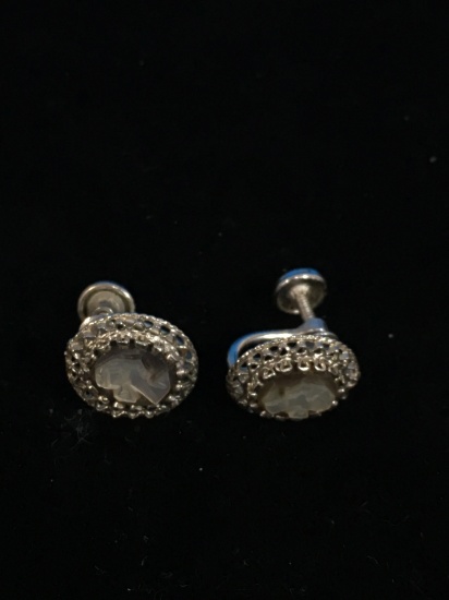 CRC Sterling Silver Cameo Screwback Earrings