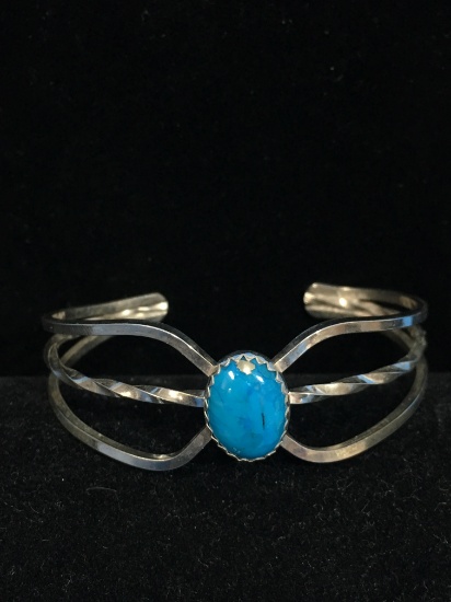 Sterling Silver & Turquoise Vintage Cuff Bracelet